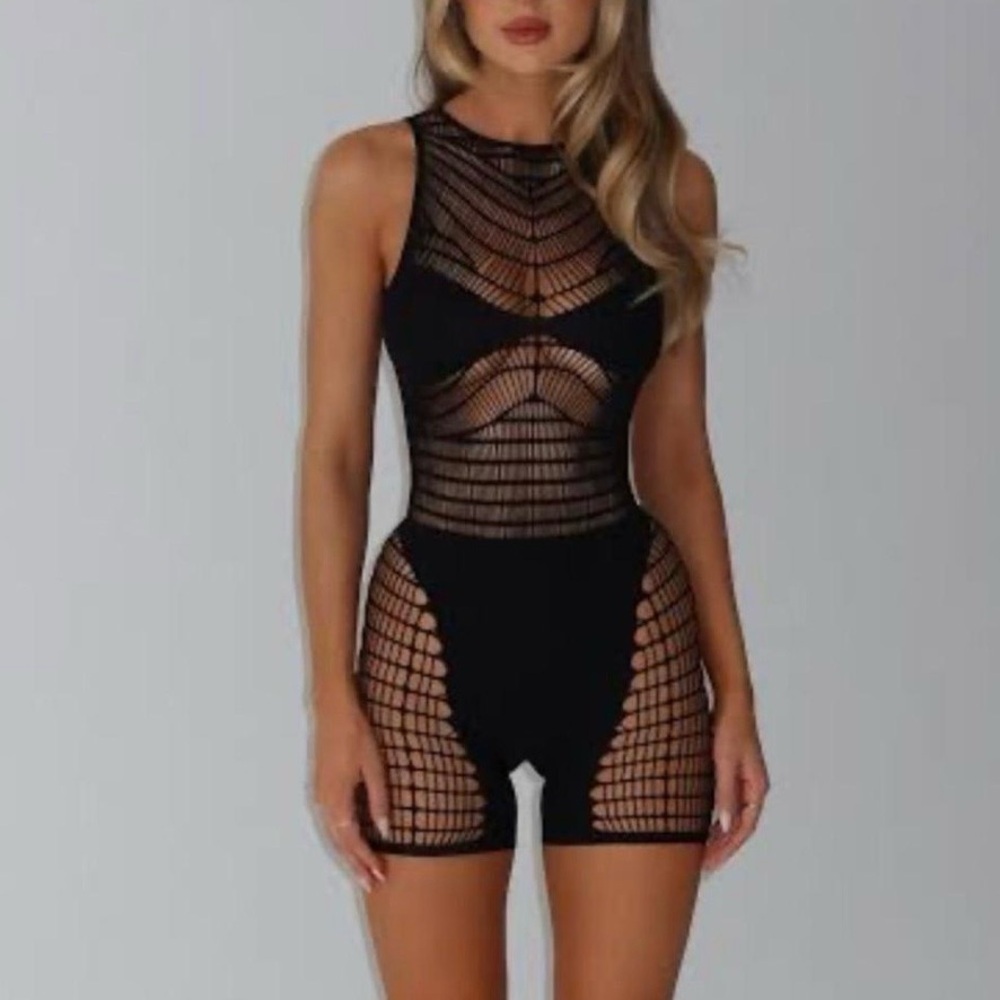 Outcast Black Mesh Bodysuit